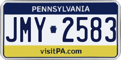PA license plate JMY2583