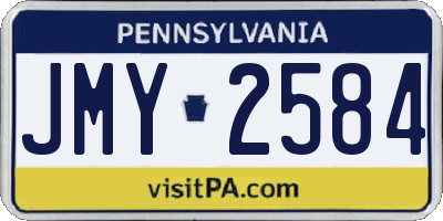 PA license plate JMY2584