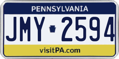 PA license plate JMY2594