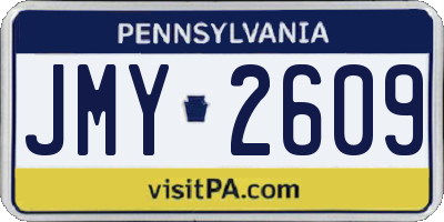 PA license plate JMY2609
