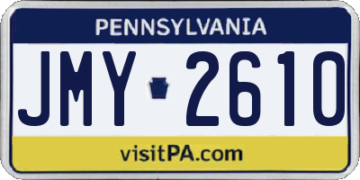 PA license plate JMY2610