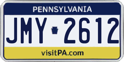 PA license plate JMY2612