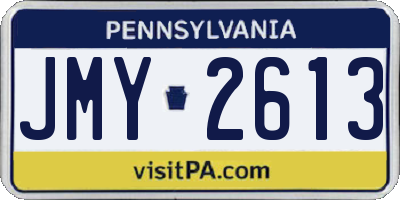PA license plate JMY2613