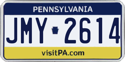 PA license plate JMY2614