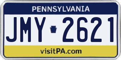 PA license plate JMY2621