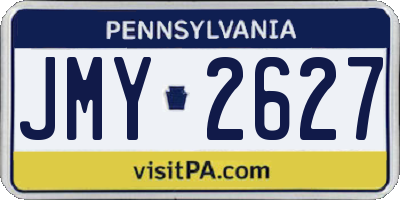 PA license plate JMY2627