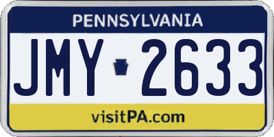 PA license plate JMY2633