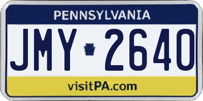 PA license plate JMY2640