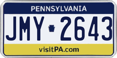 PA license plate JMY2643