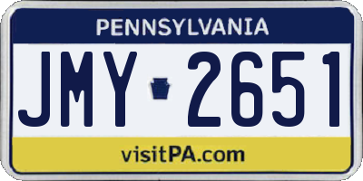 PA license plate JMY2651