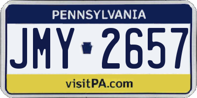 PA license plate JMY2657