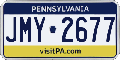 PA license plate JMY2677