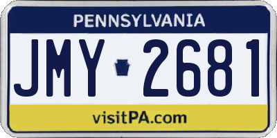 PA license plate JMY2681