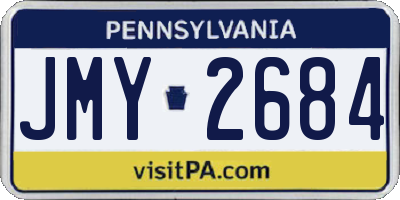 PA license plate JMY2684