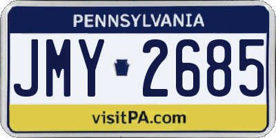 PA license plate JMY2685
