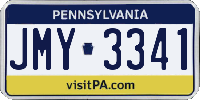PA license plate JMY3341
