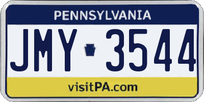 PA license plate JMY3544