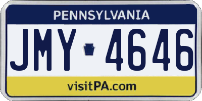PA license plate JMY4646