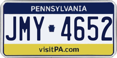 PA license plate JMY4652