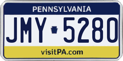 PA license plate JMY5280