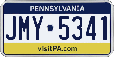 PA license plate JMY5341