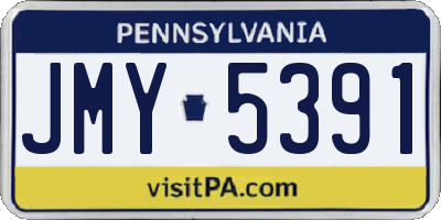 PA license plate JMY5391