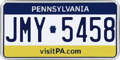 PA license plate JMY5458