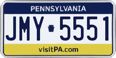 PA license plate JMY5551