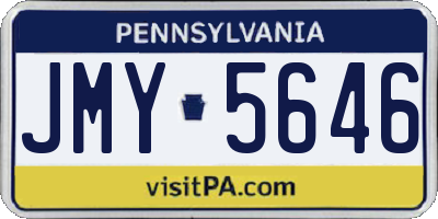 PA license plate JMY5646