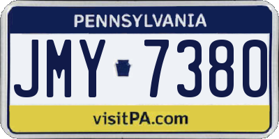 PA license plate JMY7380