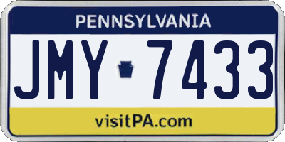 PA license plate JMY7433