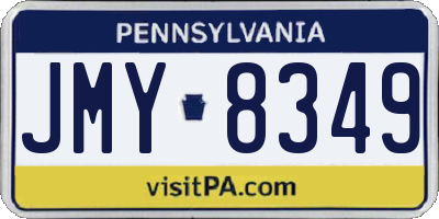 PA license plate JMY8349