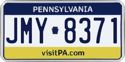 PA license plate JMY8371