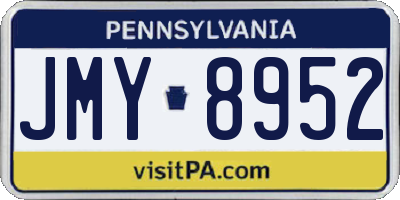 PA license plate JMY8952