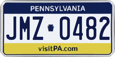 PA license plate JMZ0482