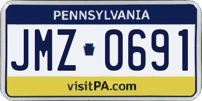 PA license plate JMZ0691