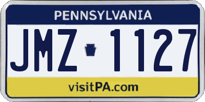 PA license plate JMZ1127