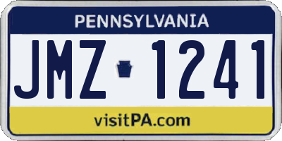 PA license plate JMZ1241