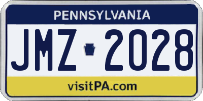 PA license plate JMZ2028