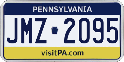 PA license plate JMZ2095