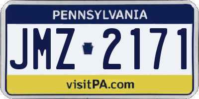PA license plate JMZ2171