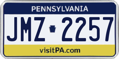 PA license plate JMZ2257