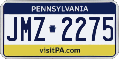PA license plate JMZ2275