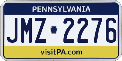 PA license plate JMZ2276