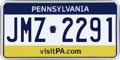 PA license plate JMZ2291