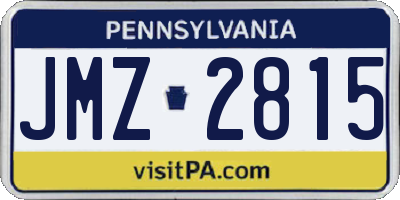 PA license plate JMZ2815