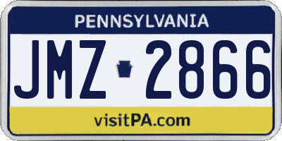 PA license plate JMZ2866