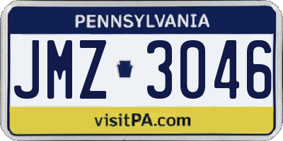 PA license plate JMZ3046