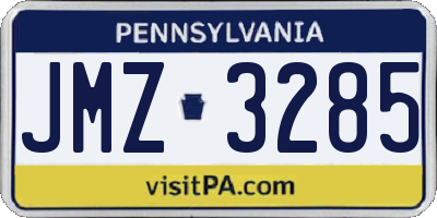 PA license plate JMZ3285