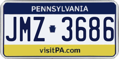PA license plate JMZ3686